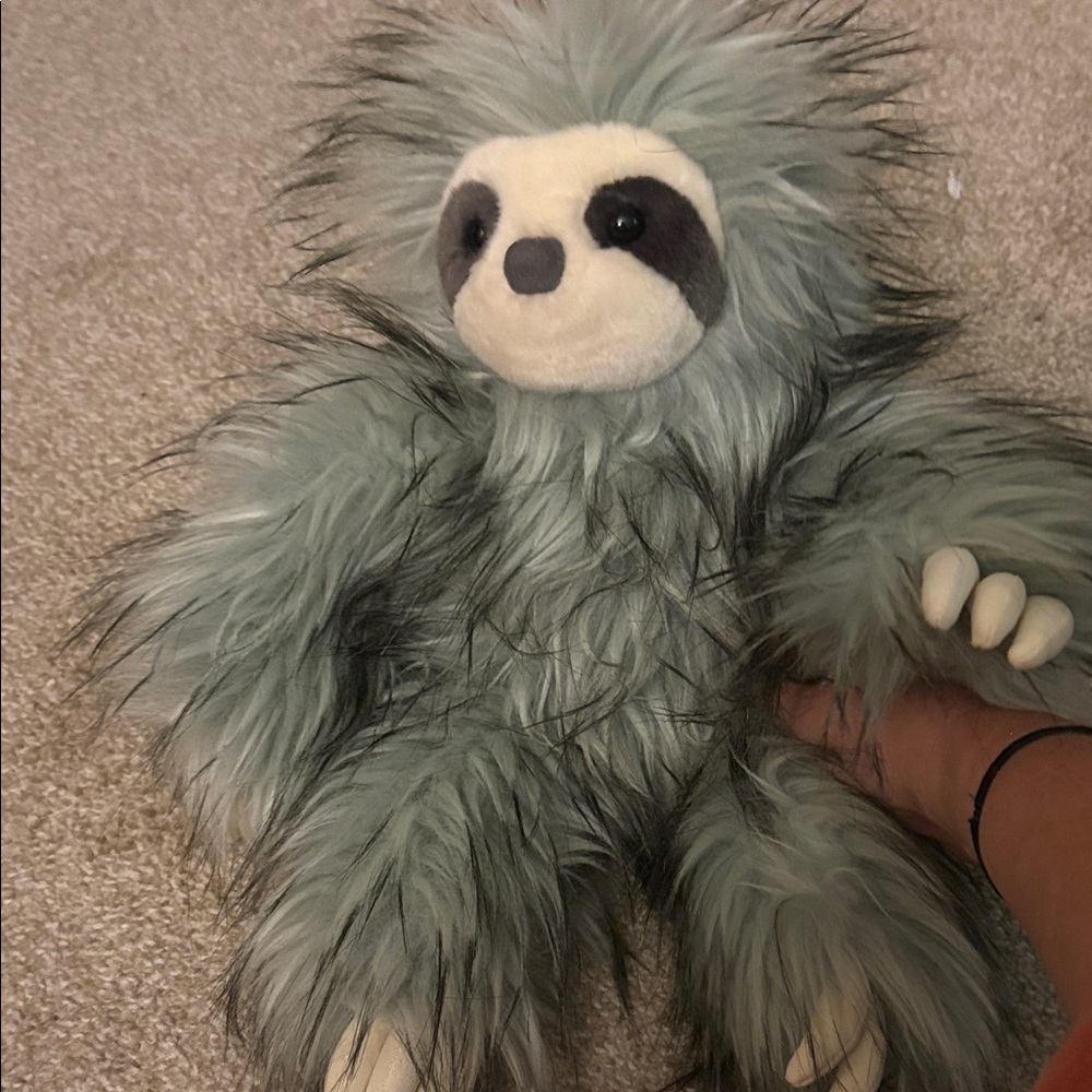 Plush Gray-black and white Sloth Stuffed Animal - Soft Kids Toy